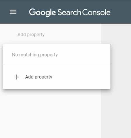 Add Property in Google Search Console