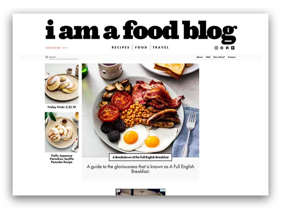 "I am a food blog" as an example of food blog ideas