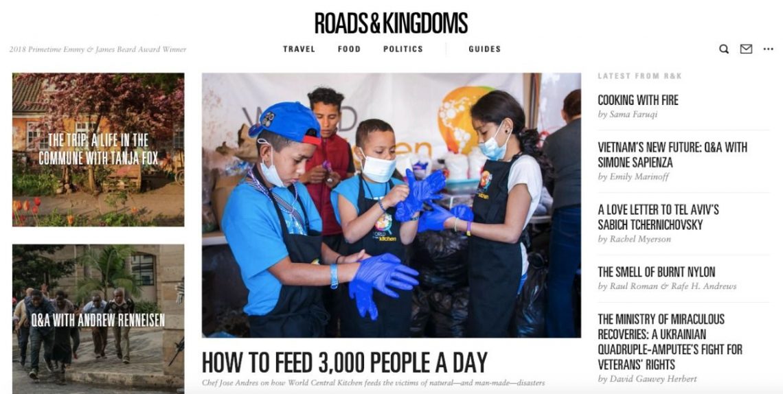 Screenshot of Roads and Kingdoms Fashion Blog