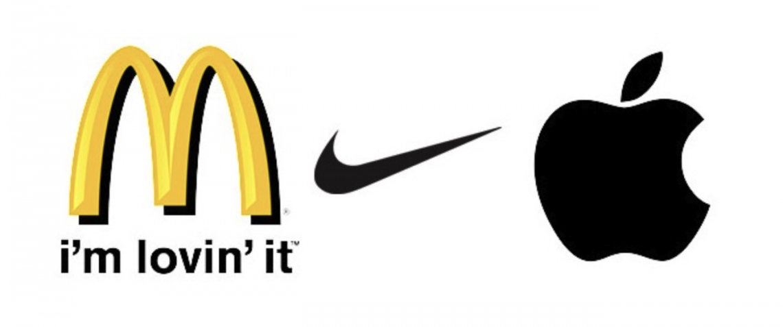 McDonald's, Nike, and Apple Logos