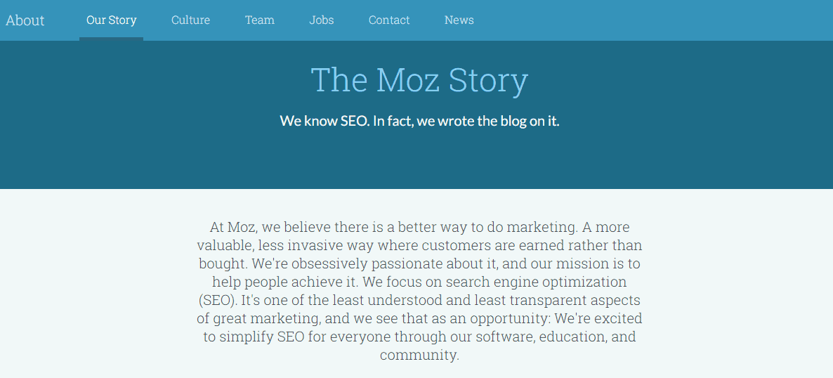 Moz About Me Page