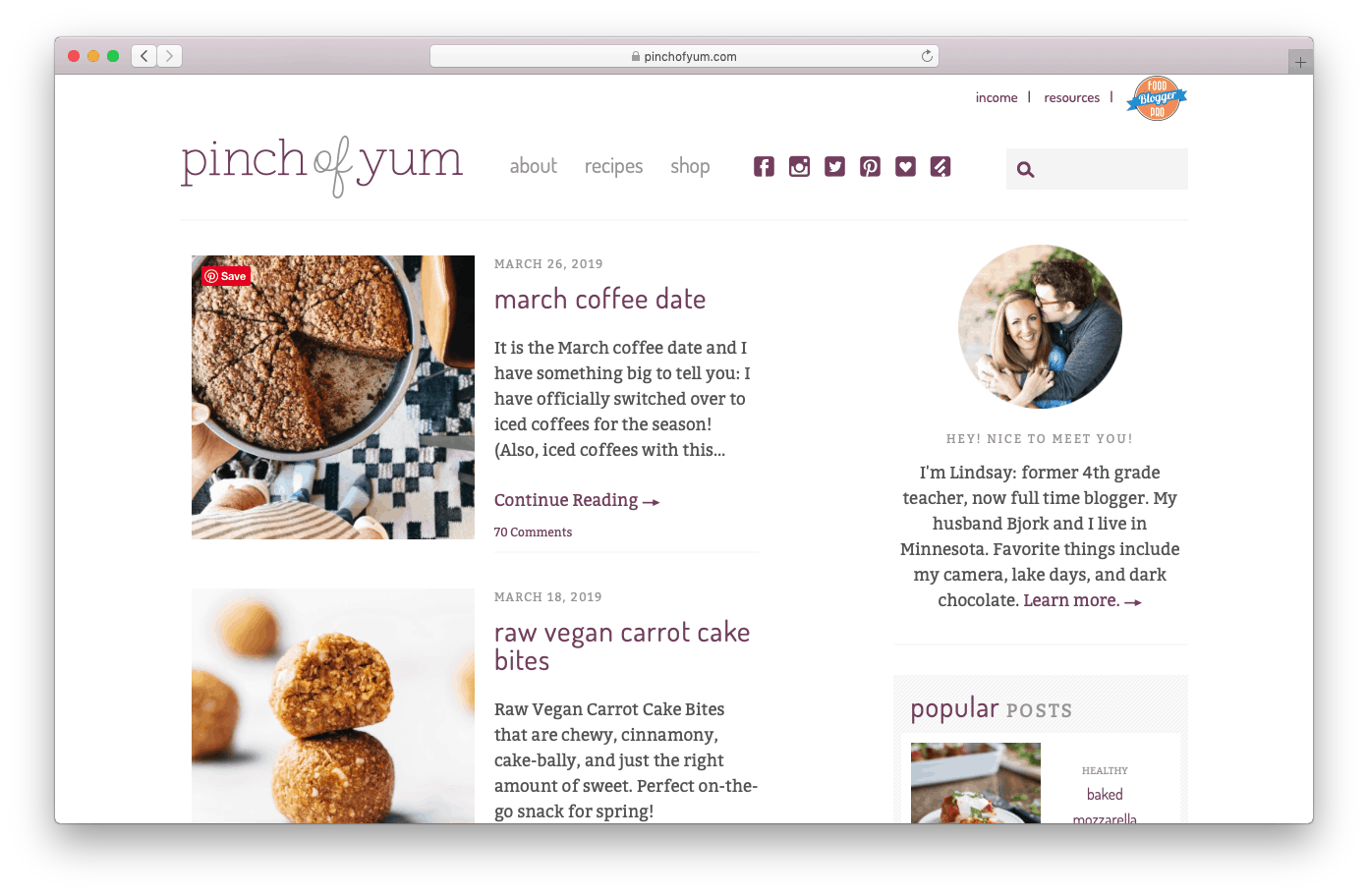 Pinch of Yum is a Great Food Blog