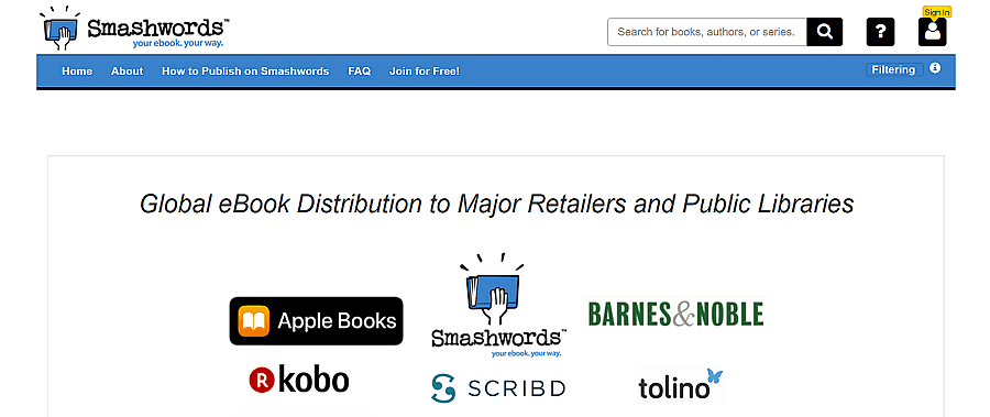 distribute ebook at smashwords