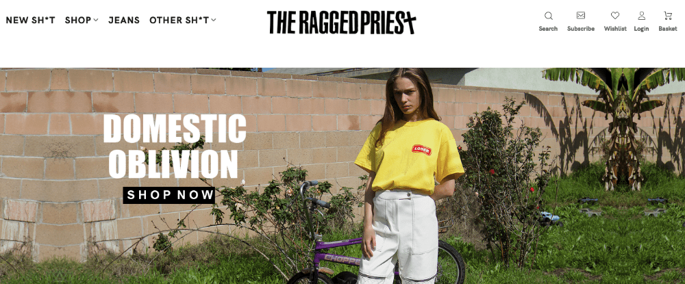 An example of a good brand name for an online clothing store the ragged priest