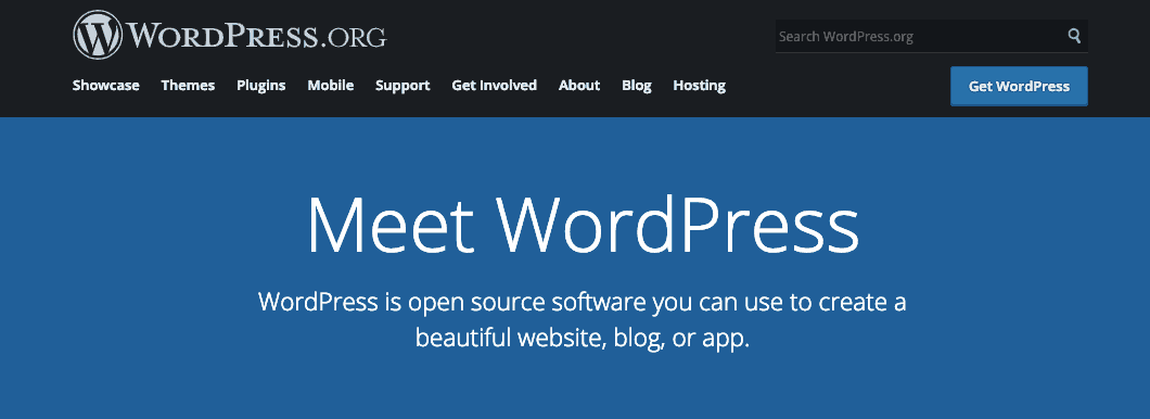 Wordpress.org homepage